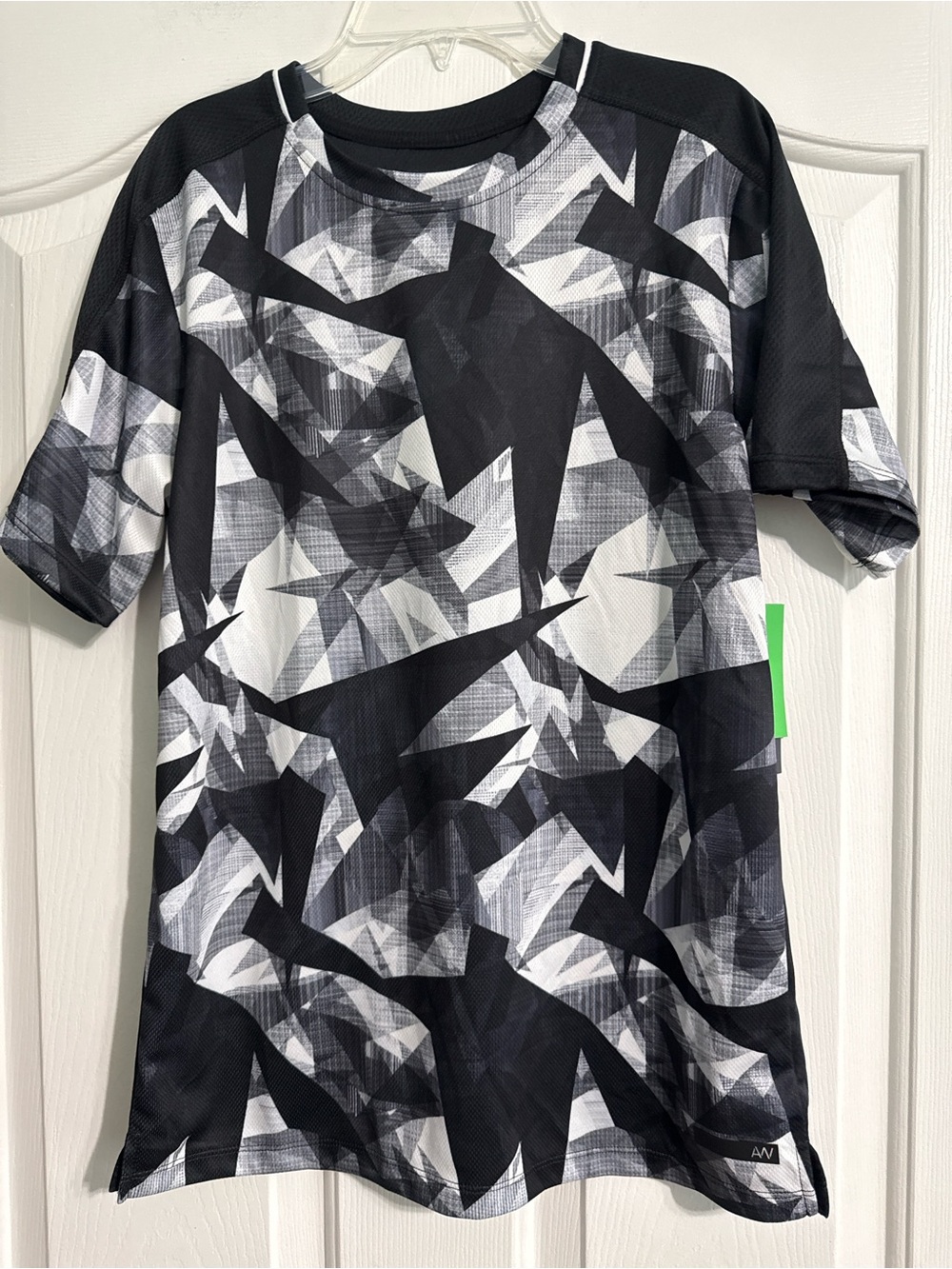 Athletic Works Black & White Geometric Graphic Tee